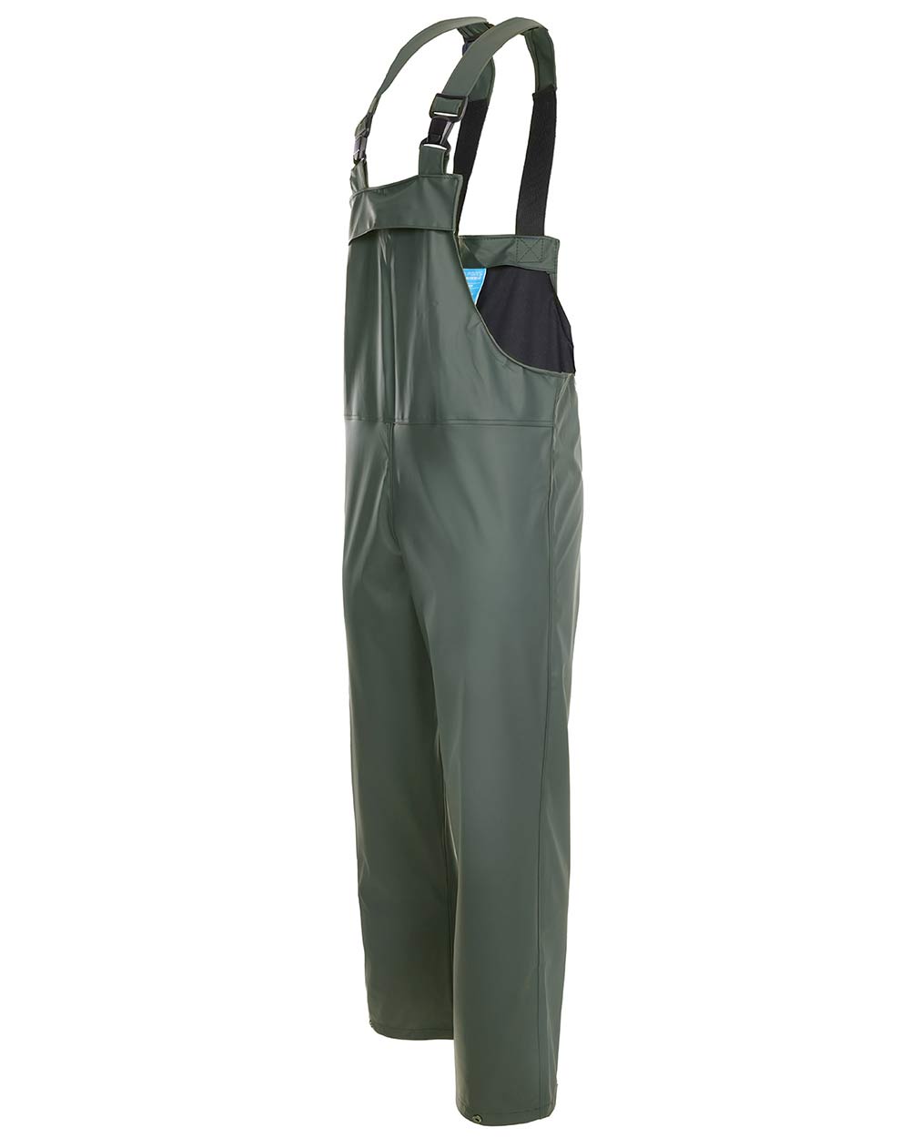 Olive coloured Fort Airflex Waterproof Breathable Bib and Brace Overalls on white background