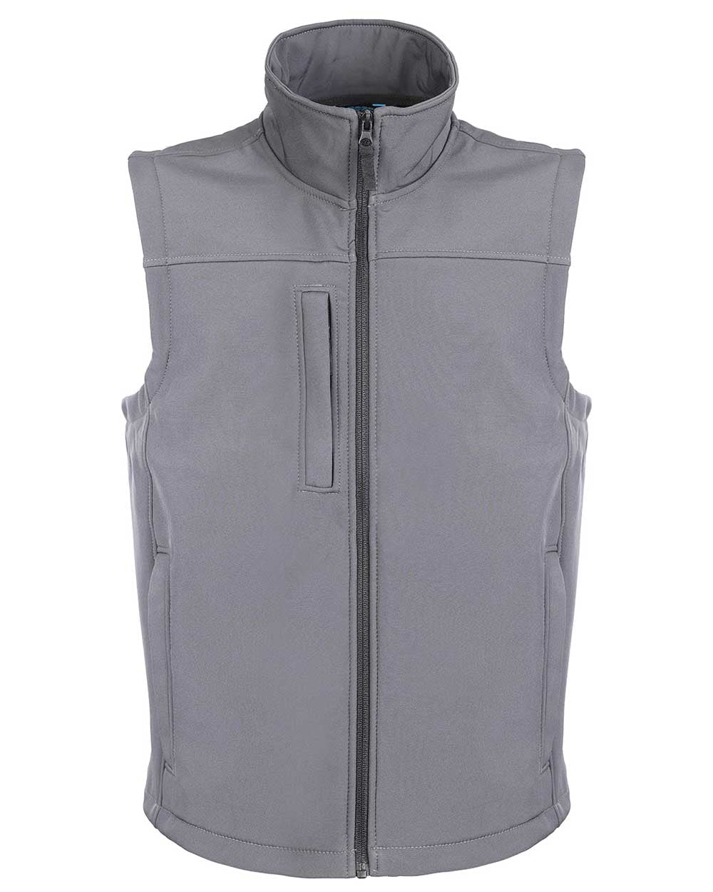 Grey coloured Fort Breckland Softshell Bodywarmer on white background