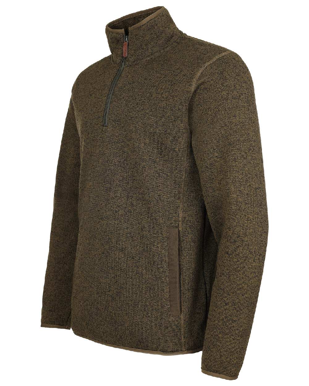 Green coloured Fort Easton Half Zip Fleece Pullover on white background