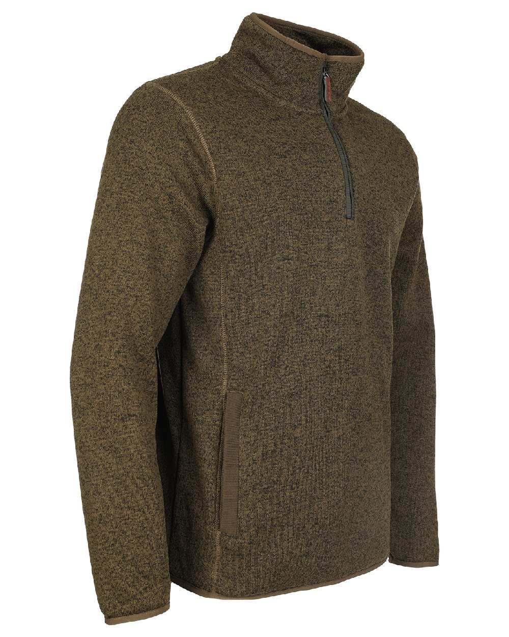 Green coloured Fort Easton Half Zip Fleece Pullover on white background