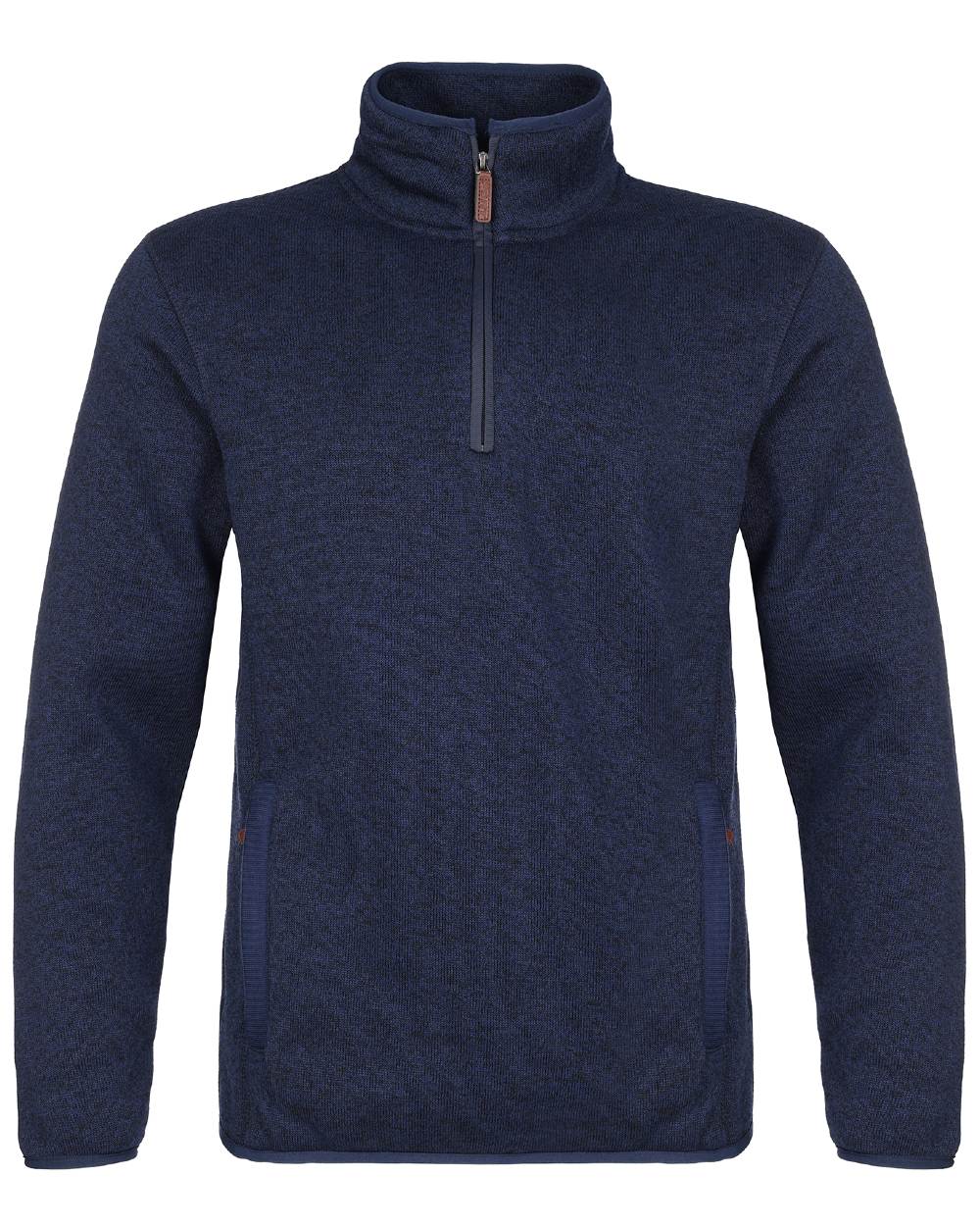 Navy coloured Fort Easton Half Zip Fleece Pullover on white background