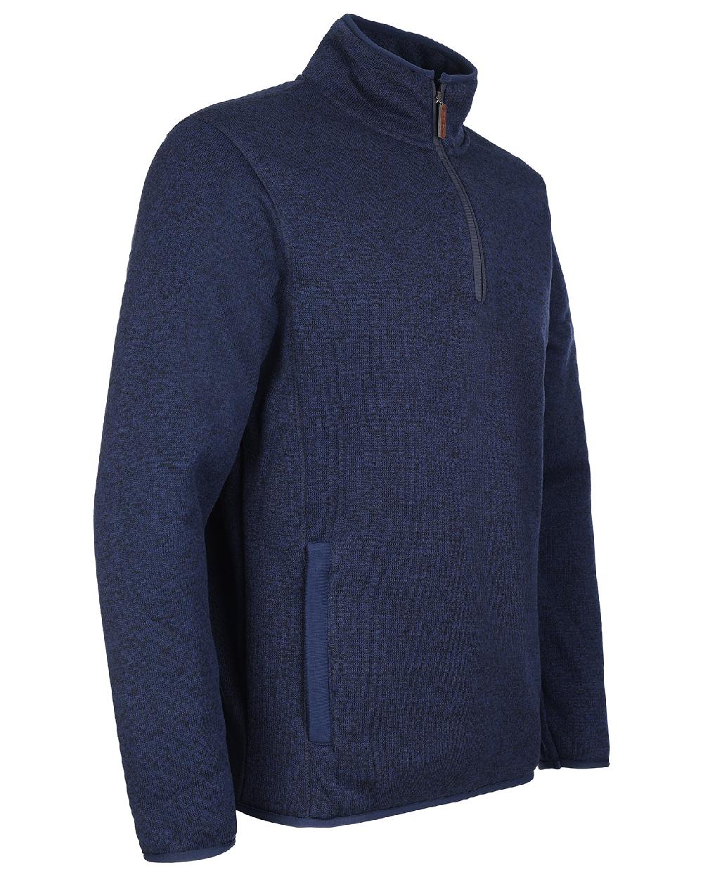 Navy coloured Fort Easton Half Zip Fleece Pullover on white background