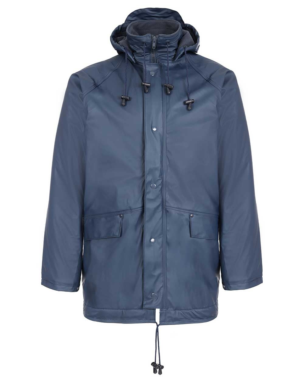 Navy Blue coloured Fort Fortex Flex Waterproof Fleece Lined Jacket on white background