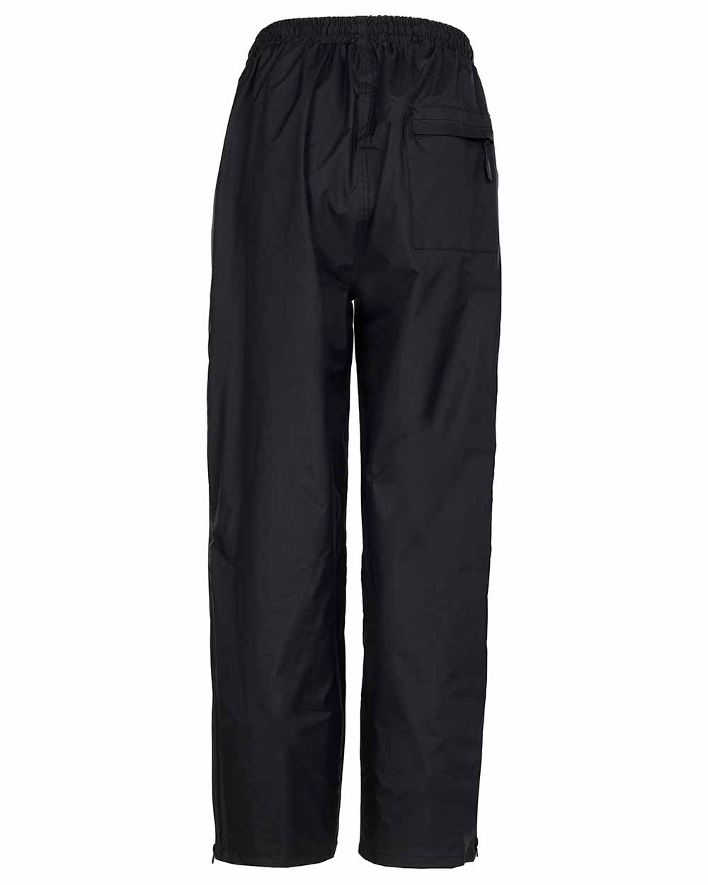 Black coloured Fort Rutland Waterproof Over Trousers on white background