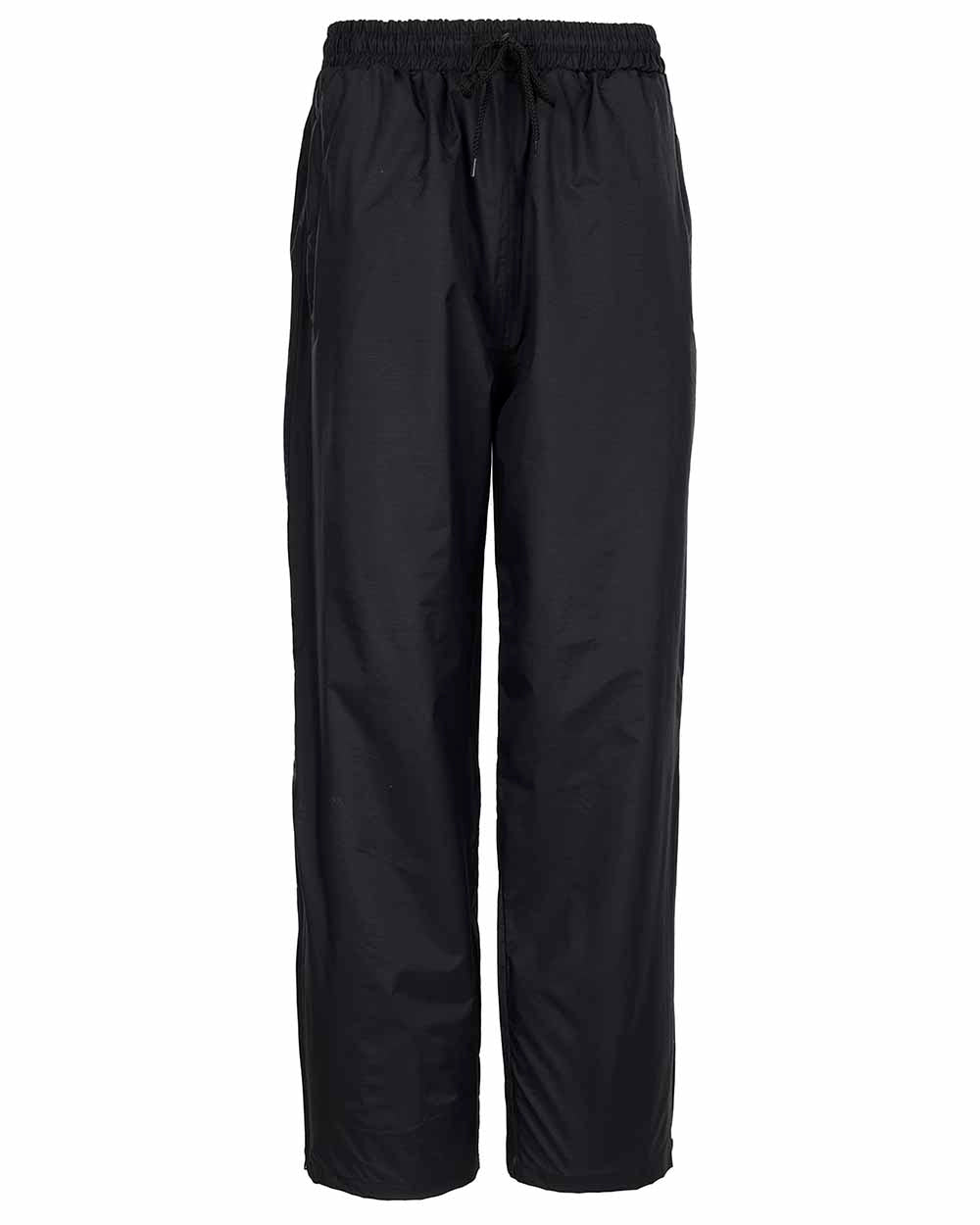 Black coloured Fort Rutland Waterproof Over Trousers on white background
