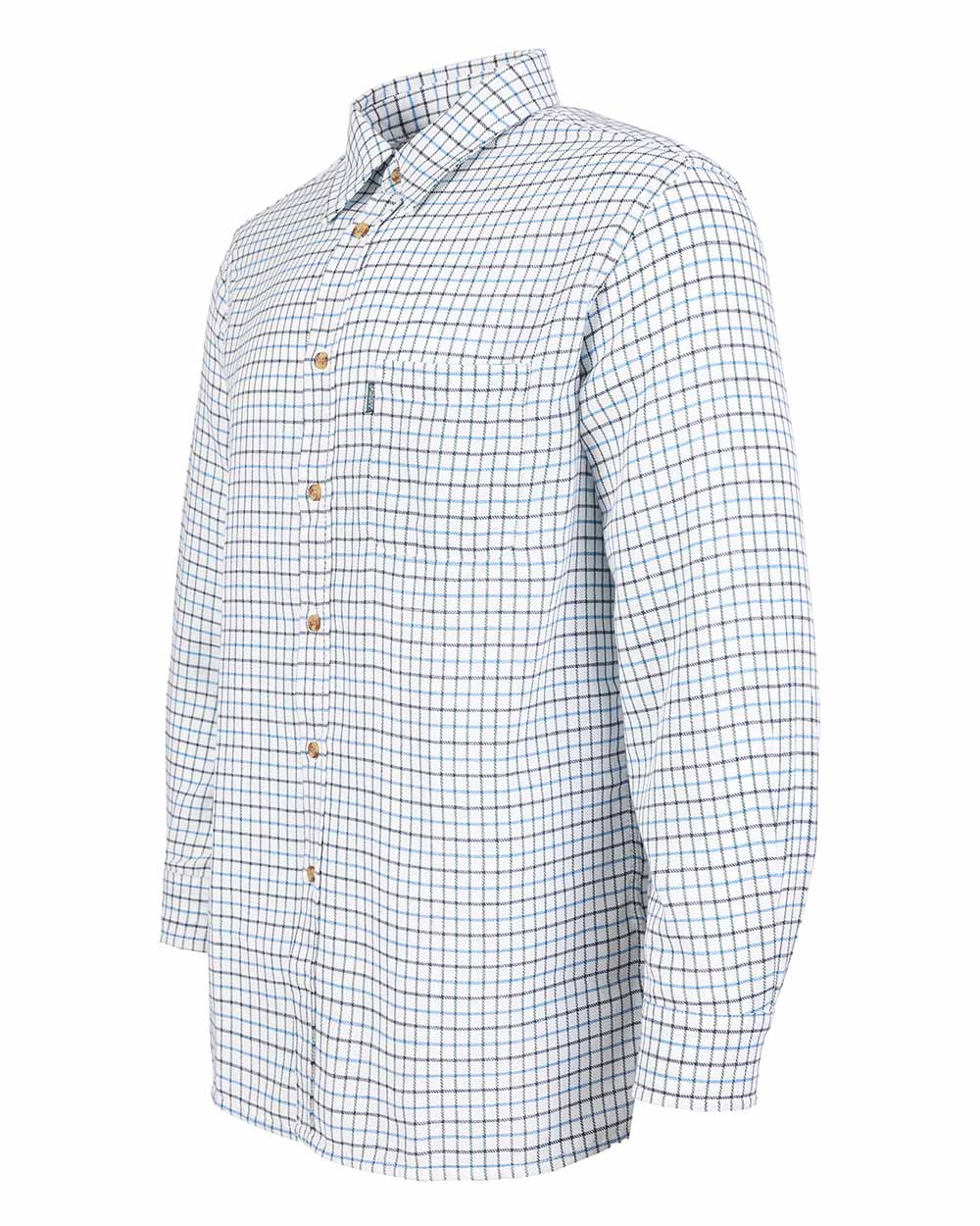 Blue coloured Fort Tattersall Shirt on white background