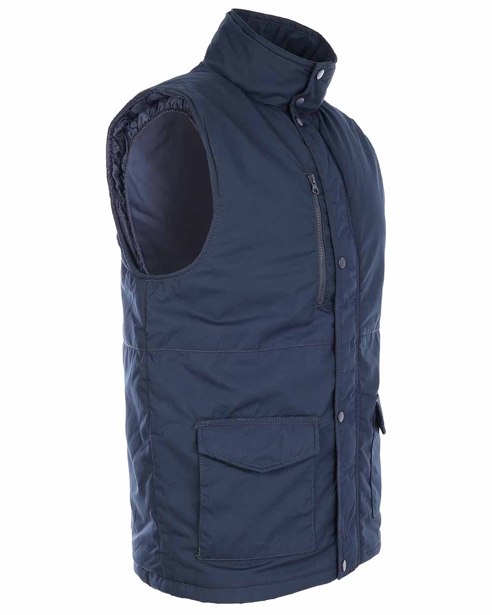 Detail showing zip pocket on Navy Blue Fort Wroxham Quilted Bodywarmer