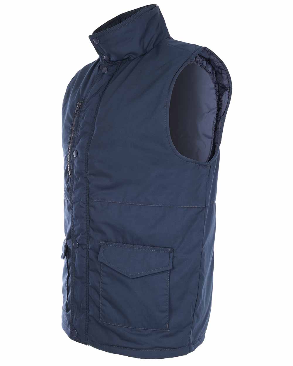 Side view showing arm holes Navy Blue Fort Wroxham Quilted Bodywarmer