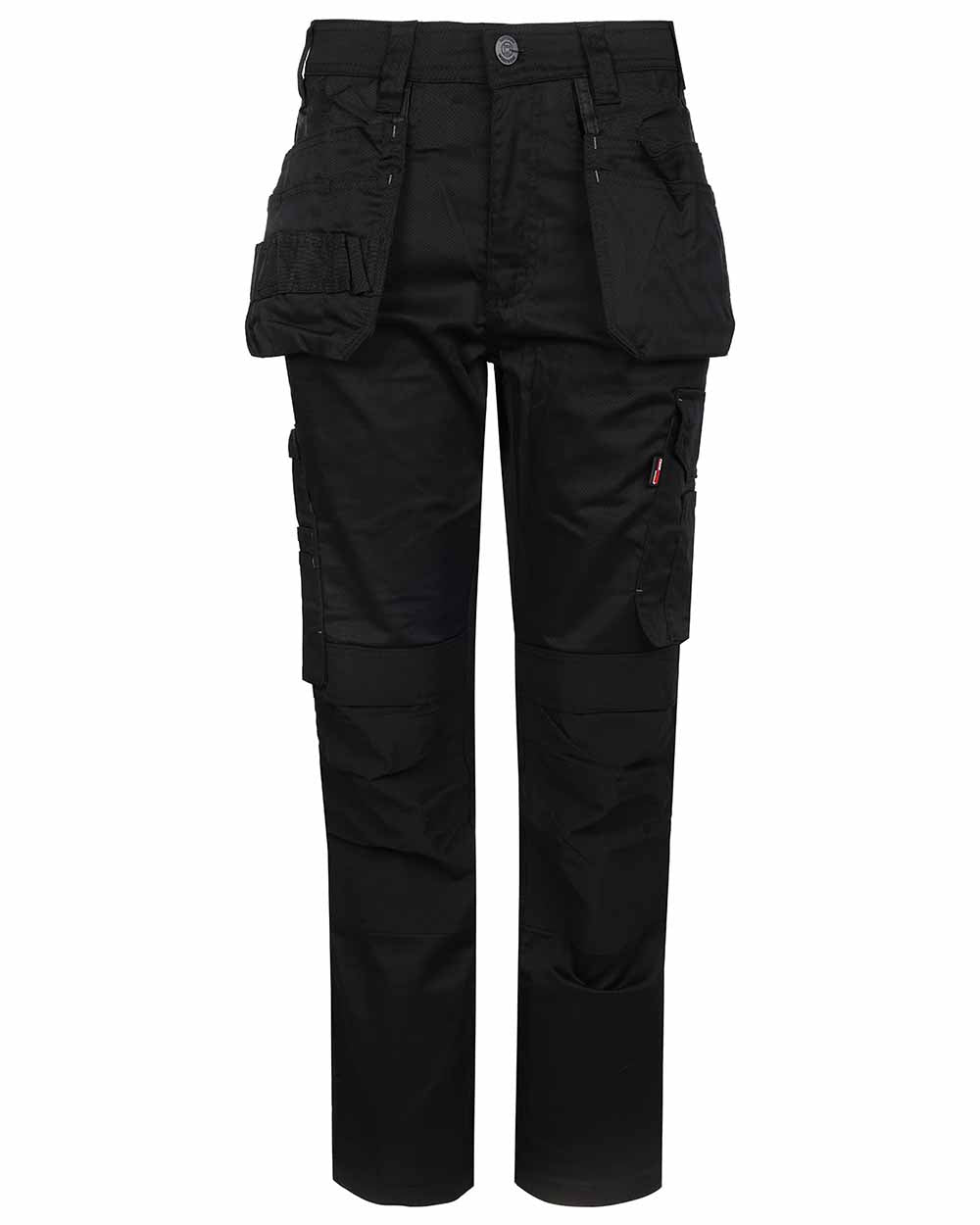 Black coloured TuffStuff ProFlex Work Trousers on White background