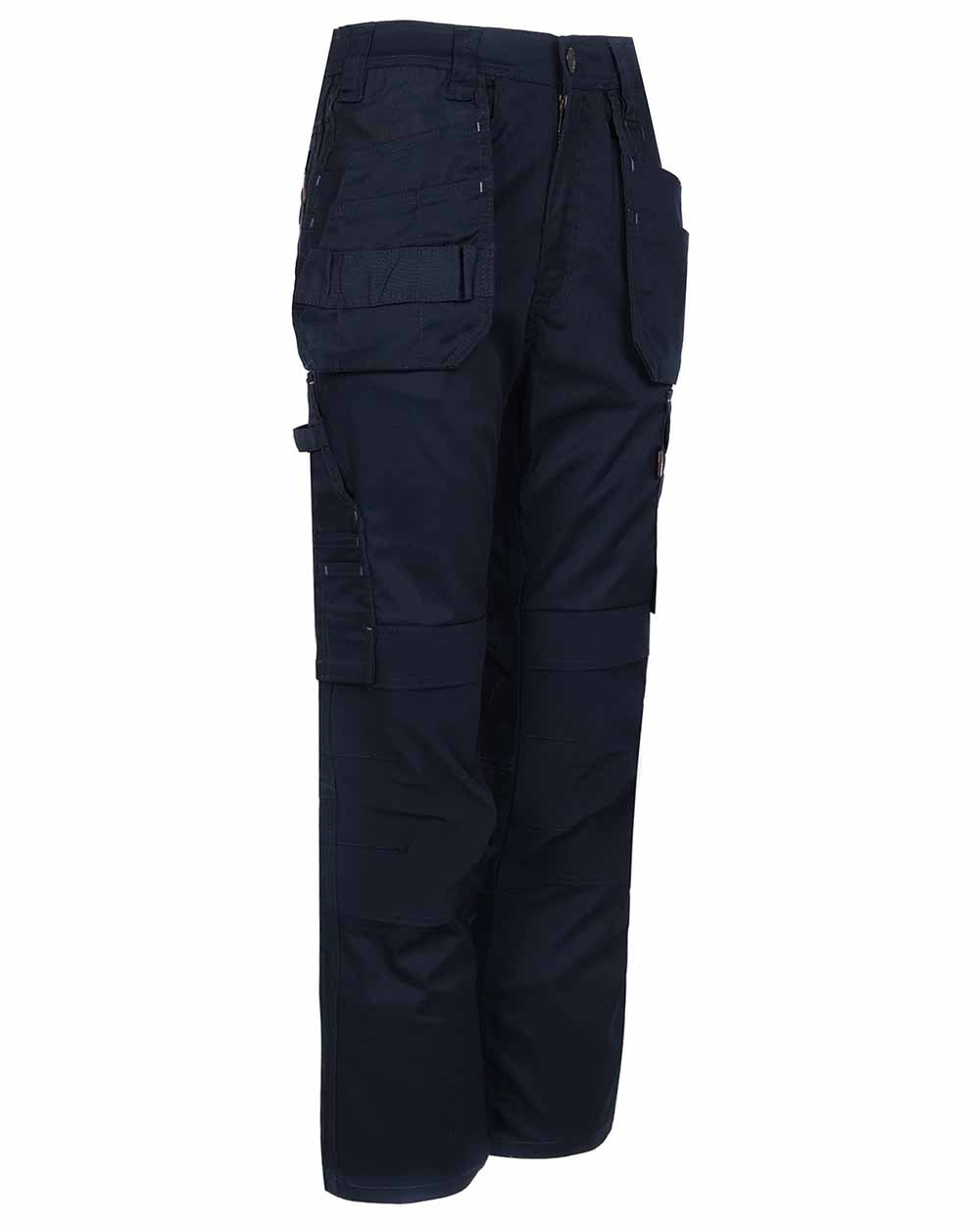 Navy coloured TuffStuff ProFlex Work Trousers on White background