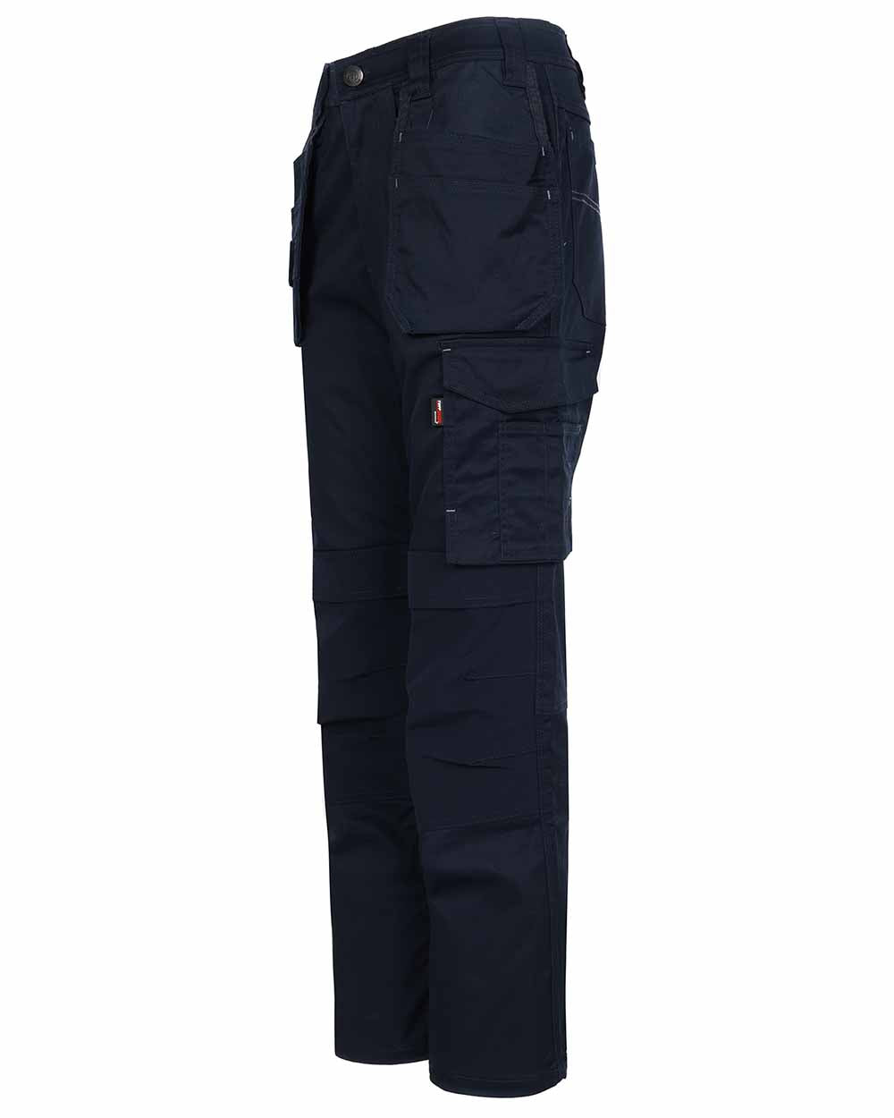 Navy coloured TuffStuff ProFlex Work Trousers on White background