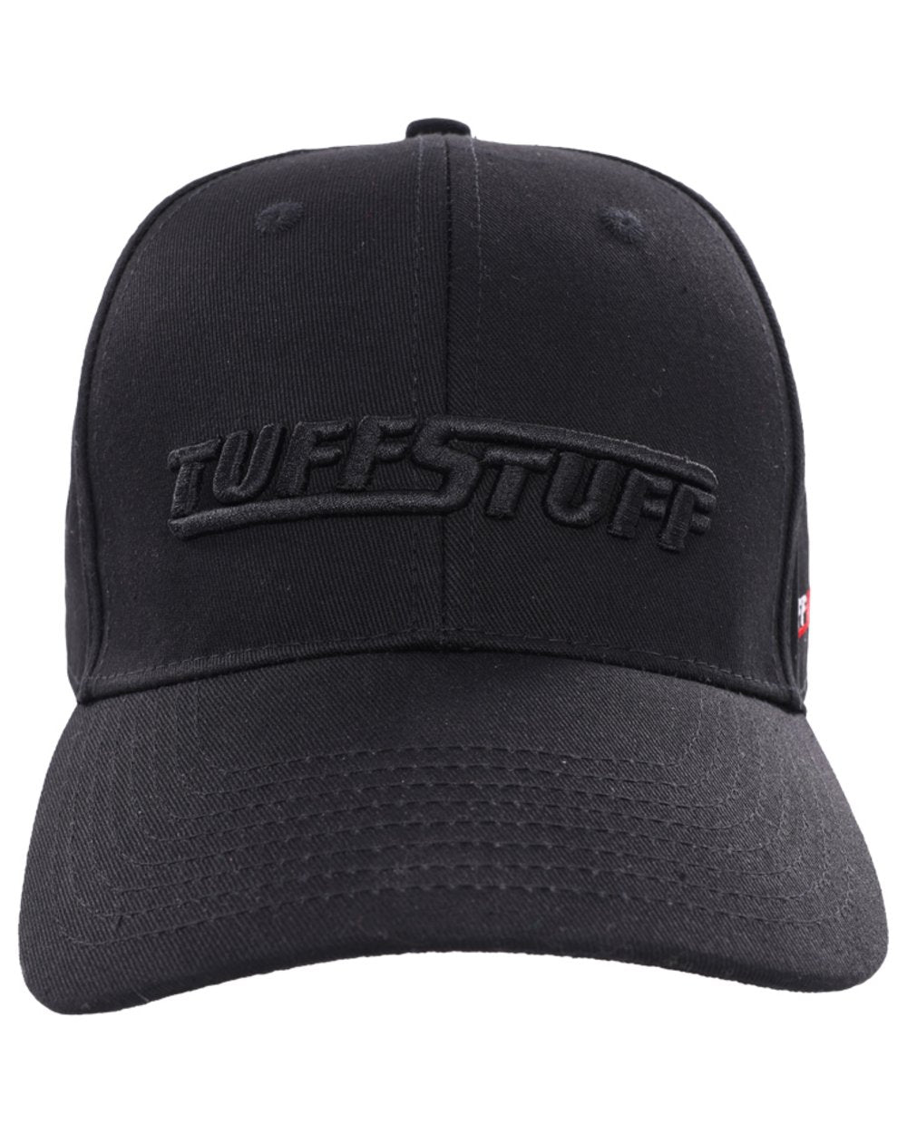Black coloured TuffStuff Baseball Cap on White background
