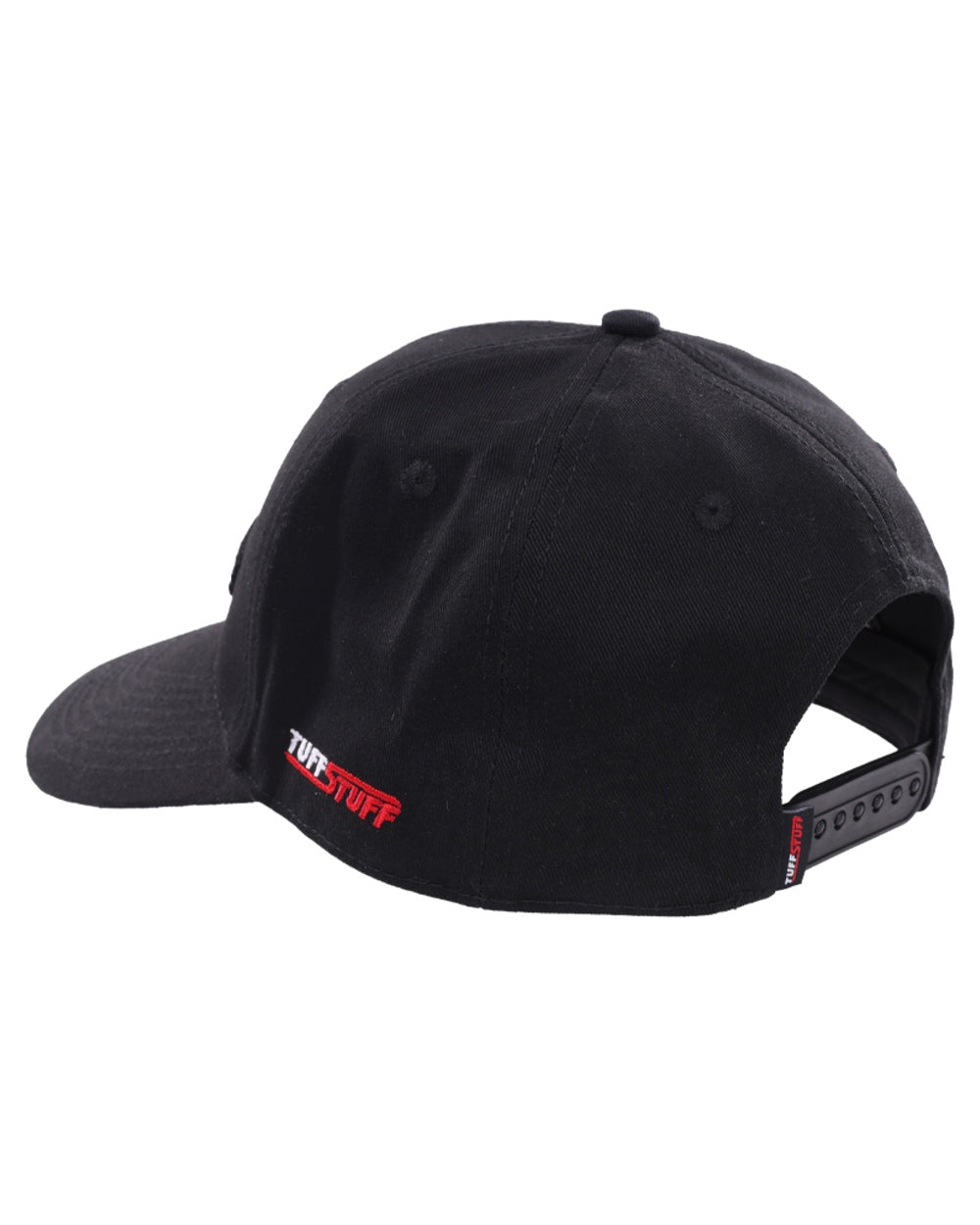 Black coloured TuffStuff Baseball Cap on White background