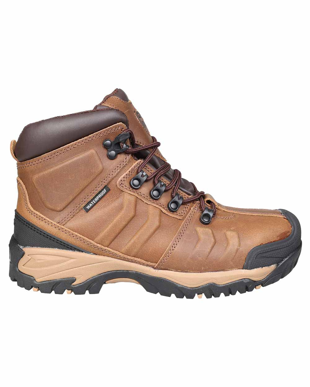 Brown Coloured Fort Deben Waterproof Safety Boot On A White Background