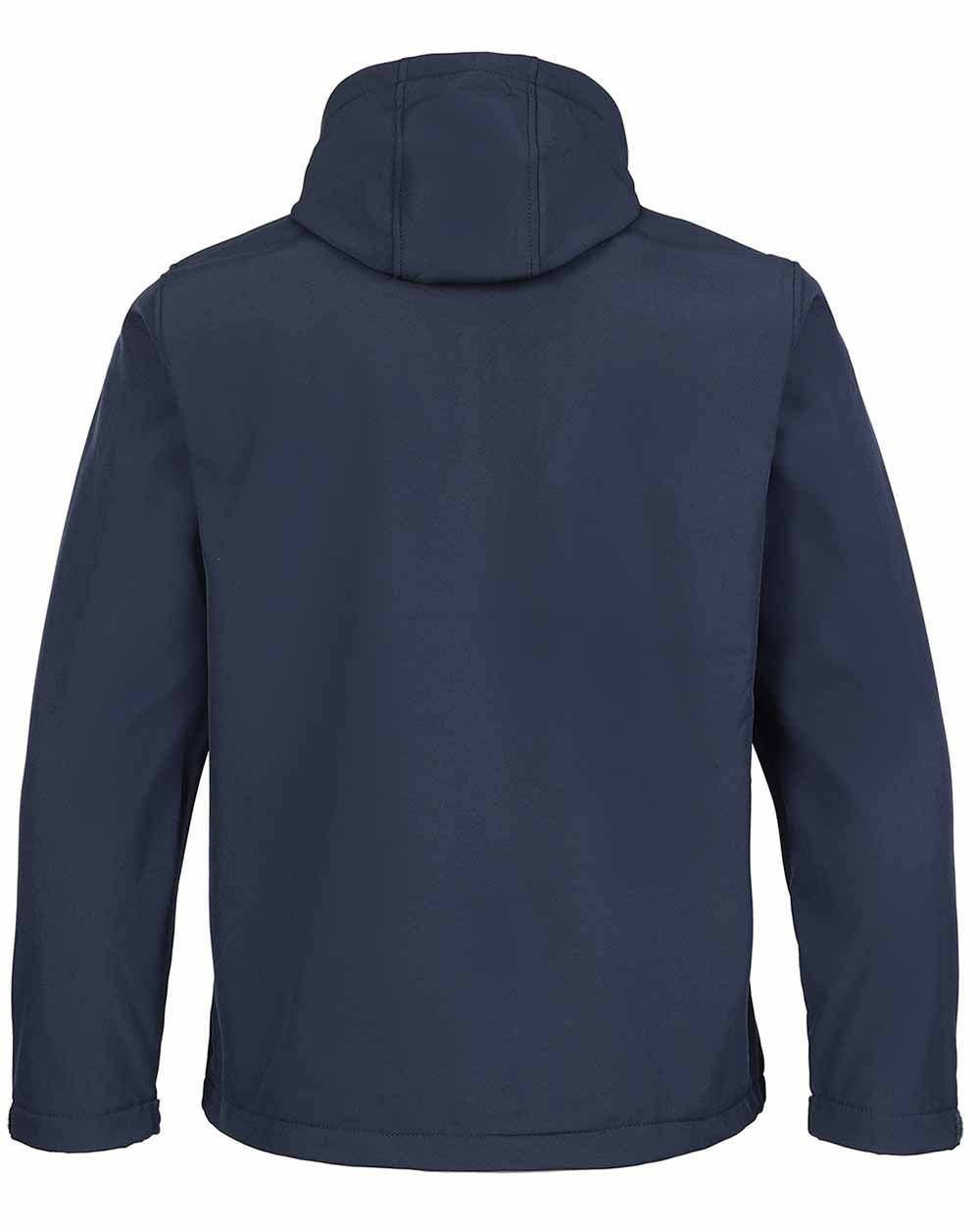 Navy Blue Coloured Fort Holkham Hooded Softshell Jacket On A White Background