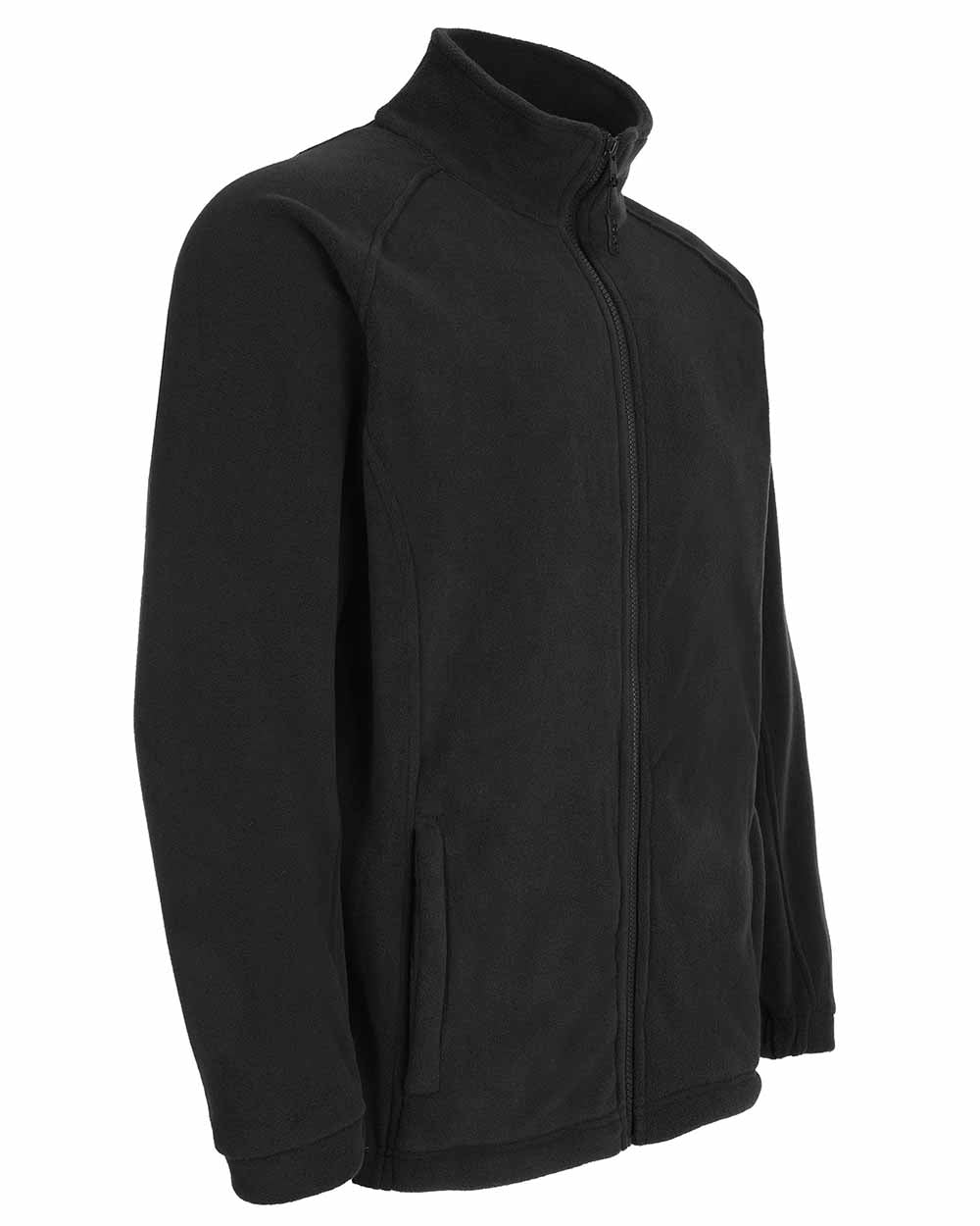 Black Coloured Fort Melrose Fleece Jacket On A White Background