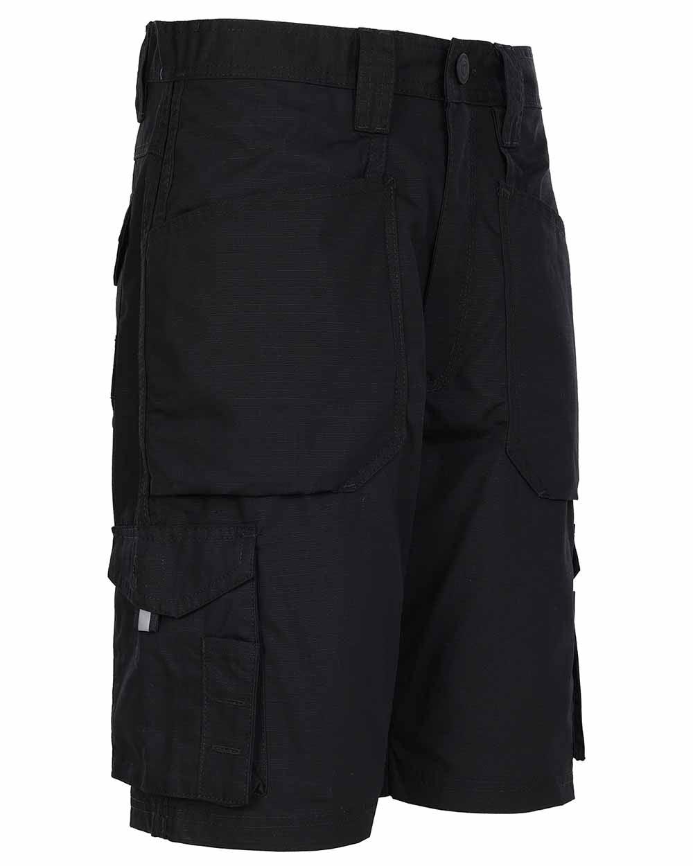 Black Coloured TuffStuff Enduro Work Shorts On A White Background
