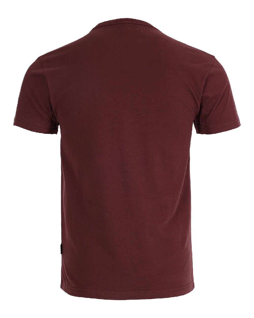 Burgundy coloured TuffStuff Logo T-Shirt on white background