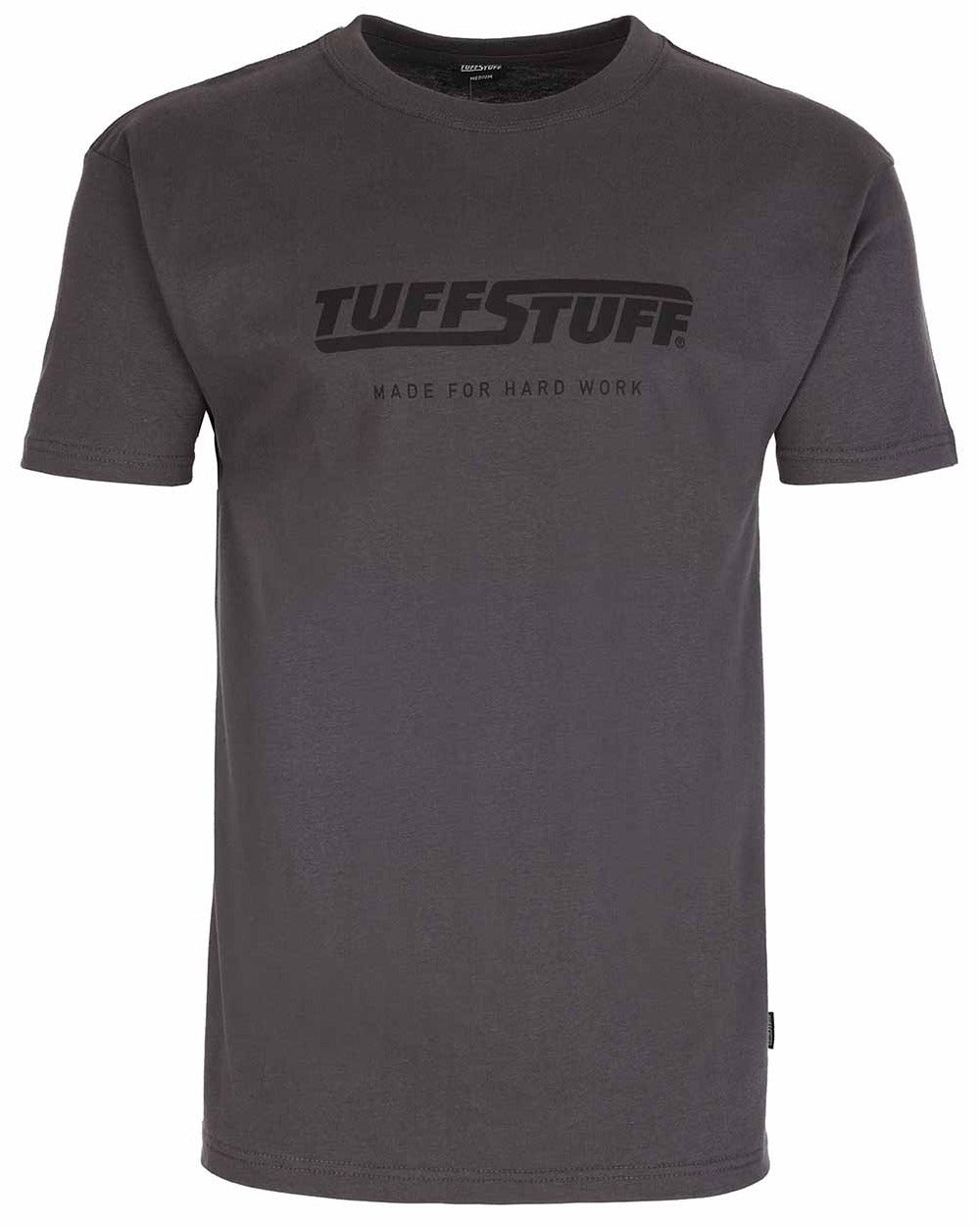 Grey coloured TuffStuff Logo T-Shirt on white background
