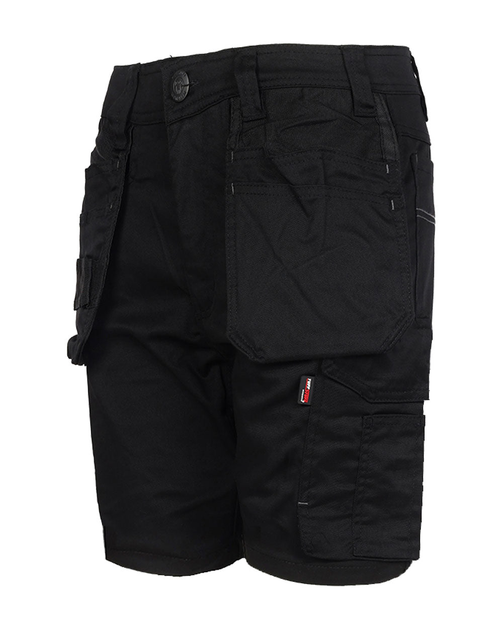 Black coloured TuffStuff Proflex Work Shorts on White Background