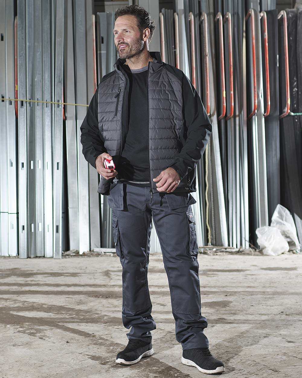 Grey Coloured TuffStuff Snape Jacket On A Warehouse Background