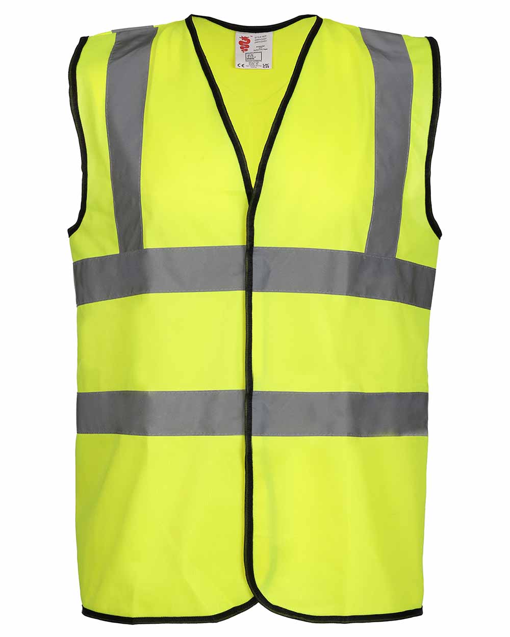 Yellow coloured Fort Hi-Vis Vest on white background 