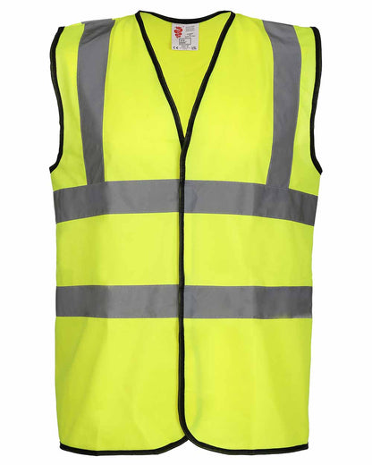 Yellow coloured Fort Hi-Vis Vest on white background 