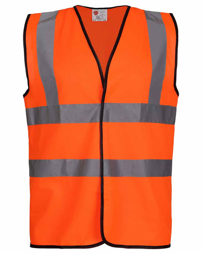 Orange coloured Fort Hi-Vis Vest on white background 