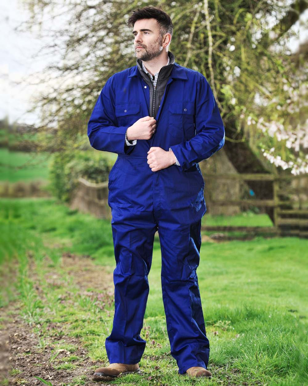 Royal Blue coloured Fort Workforce Economy Boilersuit on white background 