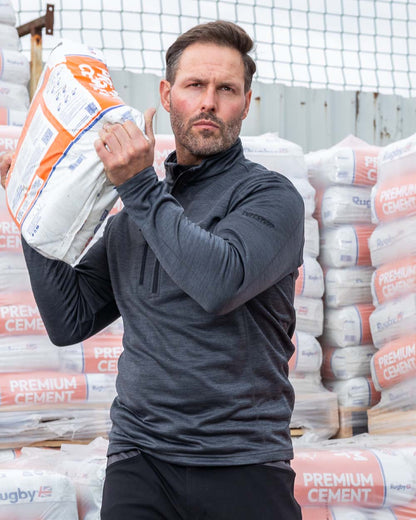 Grey coloured TuffStuff Camden Mid-Layer on Warehouse background colour_grey