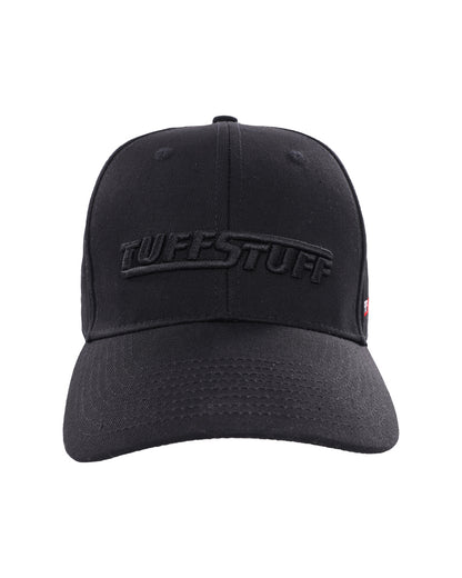 Black coloured TuffStuff Baseball Cap on White background 