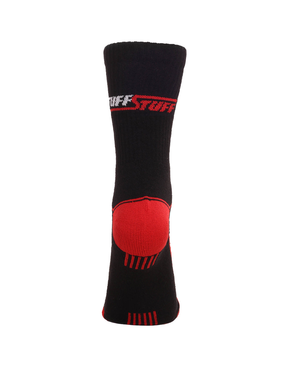 Black / Red coloured TuffStuff Extreme Socks on White background