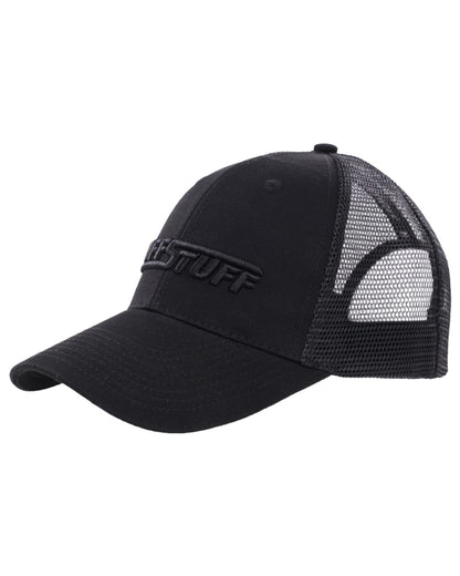 Black coloured TuffStuff Trucker Cap on white background 