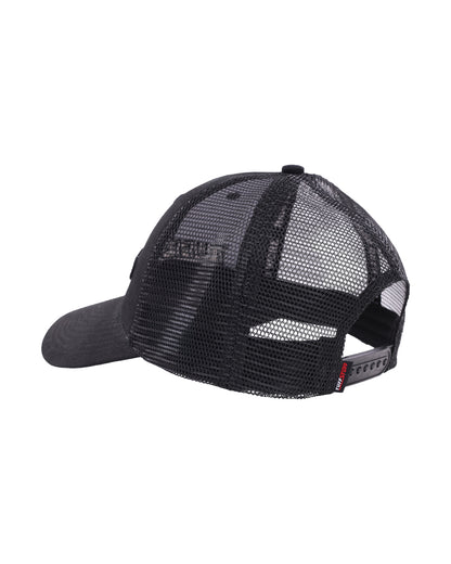 Black coloured TuffStuff Trucker Cap on White background 